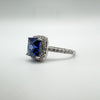 NEW 2ct Blue Sapphire CZ Engagement Ring Sterling Silver Size M - N