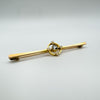 Antique 15ct Yellow Gold Pearl & Aquamarine Bar / Target Brooch / Pendant