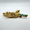 Vintage / Antique 14ct Gold Swallow Gem Set Brooch Turquoise Heavy 7g