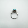 1ct Turquoise & CZ Engagement Stacking Ring in Sterling Silver 925 Size O - P