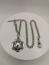 Antique Solid Silver Albert Watch Chain & Fob Birmingham 1926 by W.W.C Heavy 25g