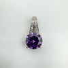 1.5ct Amethyst CZ Pendant in Sterling Silver 925