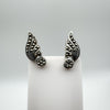 Vintage Marcasite Angel Wings Earrings in Sterling Silver 925 *