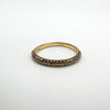 9ct Gold Yellow Diamond Skinny Half Hoop Band Ring Size N - O