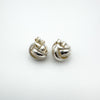 Chunky Lovers Knot Rope Stud Earrings Sterling Silver 925