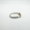 Sterling silver and gold ring with flat display showing gold twist