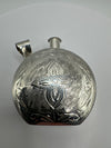 Large Vintage Perfume Poison Bottle Pendant Celtic Engraving in Sterling Silver