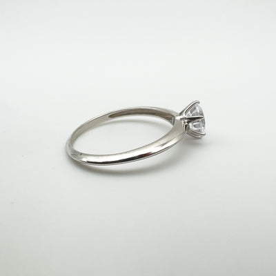 Side profile of 0.90ct CZ ring laid flat