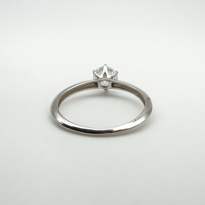 Underside view of solitaire ring with open gallery detail