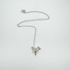 Full view of Blue Topaz fairy pendant necklace on 18-inch sterling silver chain
