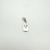 Full view of sterling silver heart charm with clasp