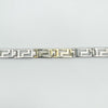 Vermeil and silver Greek Key design links close-up