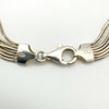 Close-up of 925 and Italy stamp on sterling silver bracelet clasp