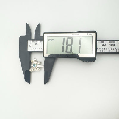 Measuring height of Blue Topaz fairy pendant at 18.1mm