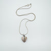 Pink Mother of Pearl heart pendant with sterling silver snake chain necklace