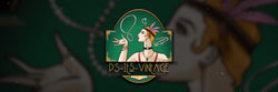 Ps Its Vintage main logo featuring art deco woman with vintage jewellery on green background