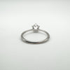 Back of CZ solitaire ring showing 5-claw setting from behind