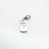 Back of sterling silver diamond heart charm with cut-out design