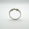 Twisted 9ct gold wrap design on sterling silver ring front view