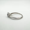 Sterling silver solitaire ring with round CZ, side profile