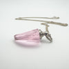 Side profile of pink glass perfume bottle pendantSilver 925