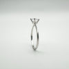 Sterling silver solitaire ring showing CZ and 925 hallmark on inner band
