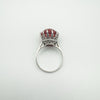 Vintage sterling silver ring with deep orange carnelian cabochon