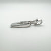 Side view showing depth of sterling silver heart pendant charm