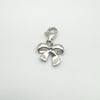 Rear view of bow pendant showing polished silver finish