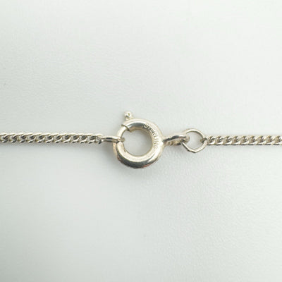 Close-up of 925 stamped clasp on sterling silver chain