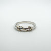 Twisted 9ct gold detail on sterling silver band ring size L