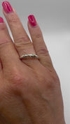 Twisted 9ct gold and sterling silver ring shown from all angles on hand