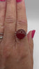 Video of vintage sterling silver ring with 8.5ct round carnelian cabochon shown from multiple angles