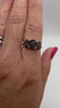 Video showing sterling silver trilogy ring with three oval cut Smokey Quartz gemstones, UK size O, 2.70ct total