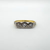Vintage 18ct Gold & Platinum 0.20ct Diamond Trilogy Engagement Ring Size N - O