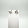 Natural Diamond Lovers Knot Stud Earrings in Sterling Silver 925 NEW