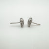 Natural Diamond Square Stud Earrings in Sterling Silver 925