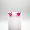 NEW 2.00ct Neon Pink Fire Opal Trillion Cut Stud Earrings in Sterling Silver 925