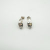 White Mother of Pearl Oval Bar Drop Earrings in Sterling Silver 925