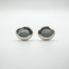 White Oval Mother of Pearl Earrings in Sterling Silver 925