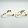 Gold Plated CZ Sun Set Hoop Earrings in Sterling Silver 925