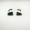 Chunky Green Malachite Earrings in Sterling Silver 950