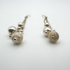 Beaded Ball Long Drop Earrings in Sterling Silver 925 