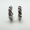 NEW Multicoloured CZ Mini Huggie Hoop Earrings in Sterling Silver 925