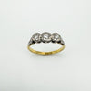 Vintage 18ct Gold & Platinum 0.20ct Diamond Trilogy Engagement Ring Size N - O