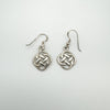 Celtic Knot Drop Shepherds Hook Earrings in Sterling Silver 925