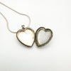 Vintage Engraved Heart Locket & 16" Snake Chain in Sterling Silver Chain 925