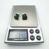 Chunky Green Malachite Earrings in Sterling Silver 950