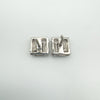 Natural Diamond Square Stud Earrings in Sterling Silver 925