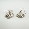 Celtic Knot Drop Shepherds Hook Earrings in Sterling Silver 925